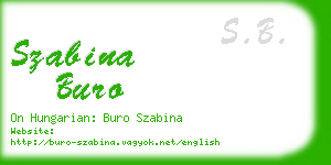 szabina buro business card